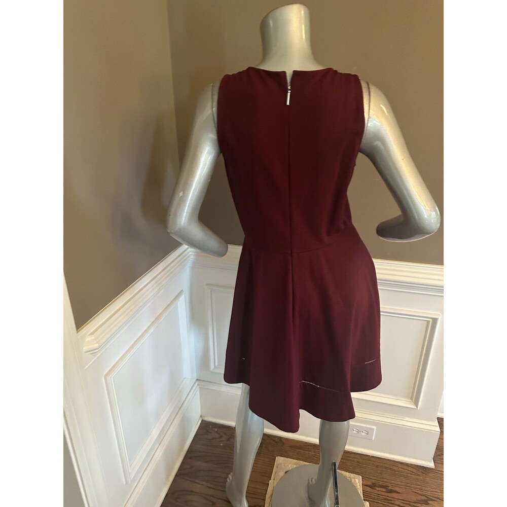Kate Spade Fit And Flare Maroon Red Dress Eyelets Sz 6 - Picture 5 of 5